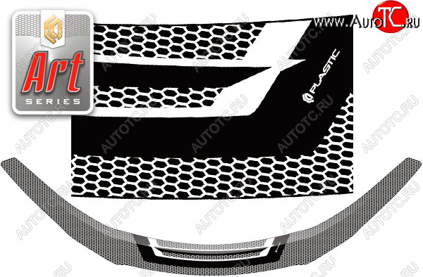 2 199 р. Дефлектор капота CA-Plastic  Honda Vezel  RU3, RU4, RU1, RU2 (2013-2018) дорестайлинг (серия ART графит)  с доставкой в г. Пермь