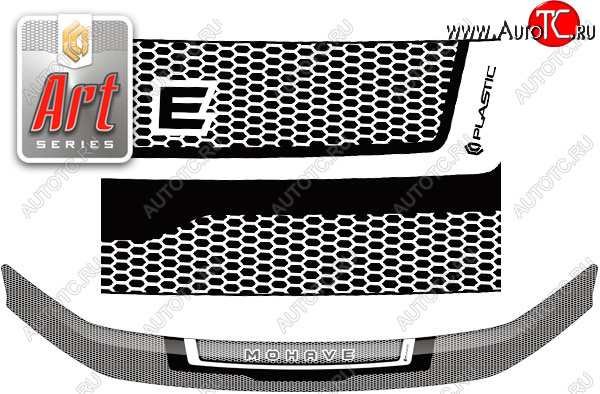 2 399 р. Дефлектор капота CA-Plastic  KIA Mohave  HM2 (2019-2022) (серия ART графит)  с доставкой в г. Пермь