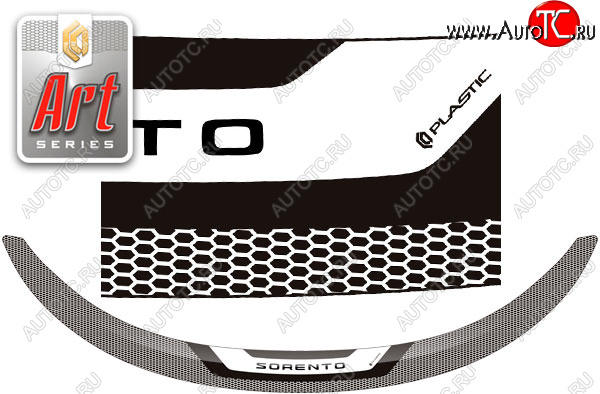 2 199 р. Дефлектор капота CA-Plastic  KIA Sorento  MQ4 (2020-2022) (серия ART графит)  с доставкой в г. Пермь