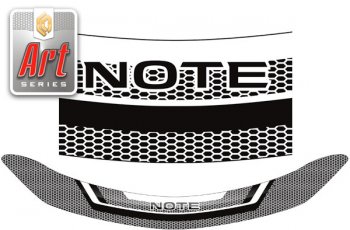 Дефлектор капота CA-Plastic Nissan Note  2 (2012-2020) E12 дорестайлинг, E12 рестайлинг (серия ART графит)