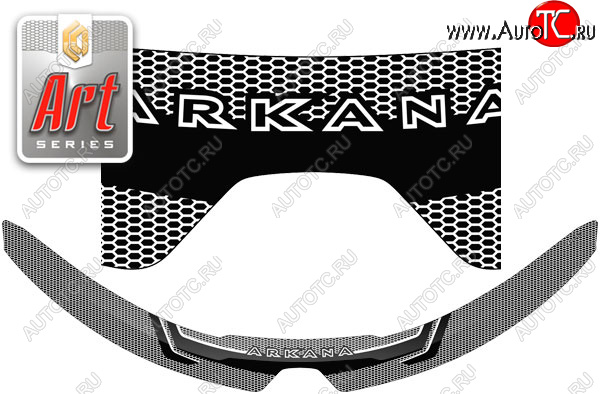 2 399 р. Дефлектор капота CA-Plastic  Renault Arkana (2019-2025) (серия ART графит)  с доставкой в г. Пермь