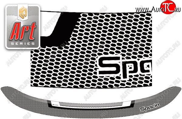 2 159 р. Дефлектор капота CA-Plastic  Suzuki Spacia Custom  MK53 (2017-2025) (серия ART графит)  с доставкой в г. Пермь