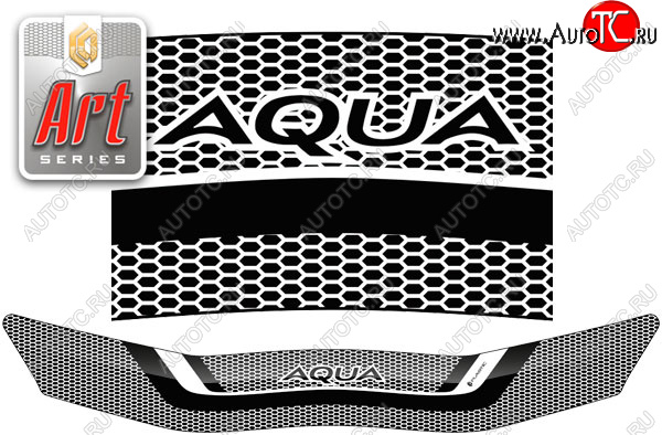 2 079 р. Дефлектор капота CA-Plastic  Toyota Aqua  P10 (2017-2021) 2-ой рестайлинг (серия ART графит)  с доставкой в г. Пермь
