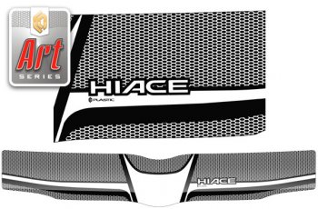 Дефлектор капота (правый руль) CA-Plastic Toyota Hiace  H200 (2004-2017) минивэн (Япония) дорестайлинг , минивэн (Япония) 1-ый рестайлинг, минивэн (Япония) 2-ой рестайлинг, минивэн (Япония) 3-ий рестайлинг (серия ART белая)