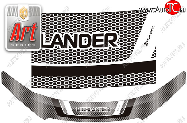 2 479 р. Дефлектор капота CA-Plastic  Toyota Highlander  XU50 (2013-2020) дорестайлинг, рестайлинг (серия ART графит)  с доставкой в г. Пермь