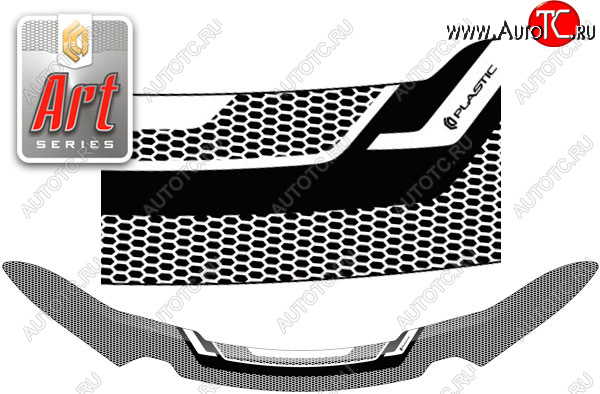 2 299 р. Дефлектор капота CA-Plastic  Toyota Hilux  AN120 (2020-2025) 2-ой рестайлинг (серия ART графит)  с доставкой в г. Пермь