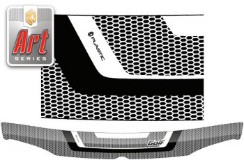 Дефлектор капота (левый руль) CA-Plastic Volkswagen Golf  4 (1997-2003) (Серия Art графит)