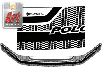  Дефлектор капота CA-Plastic Volkswagen Polo  5 (2015-2020) хэтчбек рестайлинг (Серия Art графит)