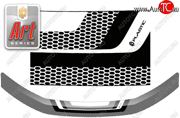 2 159 р. Дефлектор капота CA-Plastic  Лада Ларгус (2012-2025) дорестайлинг R90, рестайлинг R90 (Серия Art графит)  с доставкой в г. Пермь