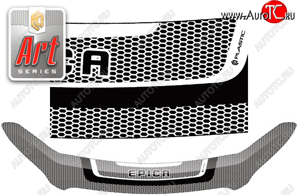 2 299 р. Дефлектор капота CA-Plastic  Chevrolet Epica  V250 (2006-2012) (Серия Art серебро)  с доставкой в г. Пермь