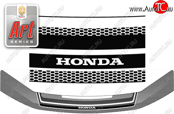 2 299 р. Дефлектор капота CA-Plastic  Honda StepWagon  RK (2009-2015) минивэн дорестайлинг, минивэн рестайлинг (Серия Art серебро)  с доставкой в г. Пермь