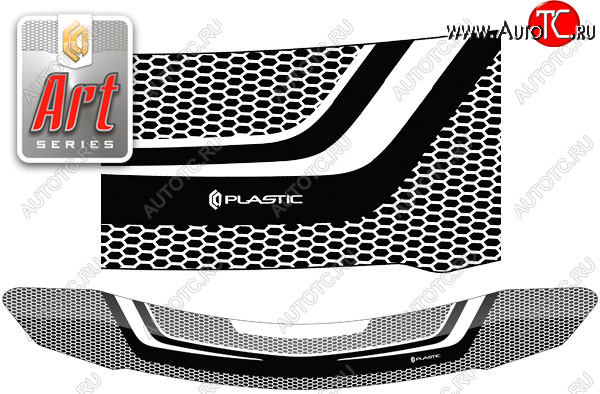 2 079 р. Дефлектор капота CA-Plastic  Mazda Demio  3 DE (2007-2014) дорестайлинг, рестайлинг (Серия Art серебро)  с доставкой в г. Пермь