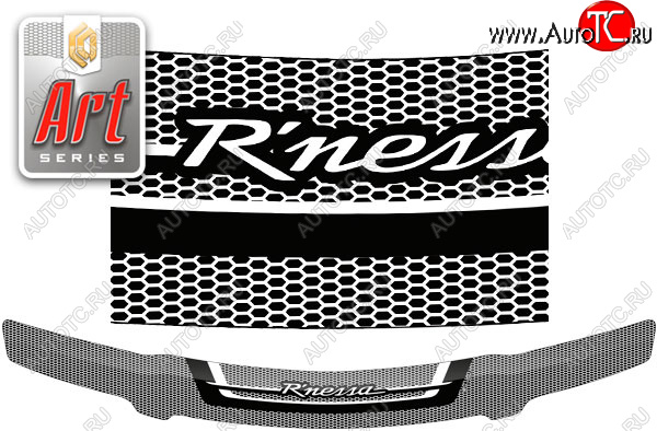 2 199 р. Дефлектор капота CA-Plastic  Nissan Rnessa (1997-2001) (Серия Art серебро)  с доставкой в г. Пермь