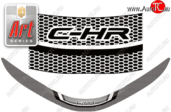 2 159 р. Дефлектор капота CA-Plastic  Toyota C-HR  NGX10, ZGX10 (2019-2025) рестайлинг (Серия Art серебро)  с доставкой в г. Пермь