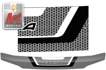 Дефлектор капота CA-Plastic Toyota Carina  T210 (1998-2001) рестйлинг (Серия Art серебро)