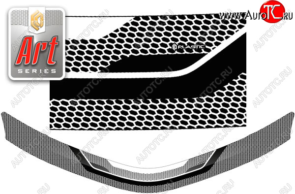 2 159 р. Дефлектор капота CA-Plastic  Toyota Corolla Axio  (E160) седан (2015-2017) 1-ый рестайлинг (Серия Art серебро)  с доставкой в г. Пермь