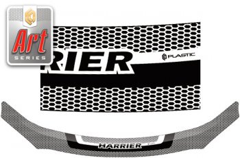 Дефлектор капота (AVU65W, ZSU60W, ZSU65W) CA-Plastic Toyota Harrier  XU60 (2013-2020) дорестайлинг, рестайлинг (Серия Art серебро)