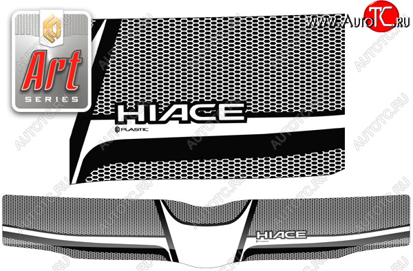 2 479 р. Дефлектор капота (правый руль) CA-Plastic  Toyota Hiace  H200 (2004-2007) минивэн (Япония) дорестайлинг  (Серия Art серебро)  с доставкой в г. Пермь