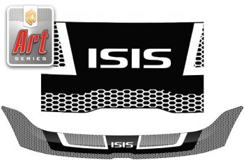 Дефлектор капота CA-Plastic Toyota Isis  XM10 (2009-2017) 2-ой рестайлинг (Серия Art серебро)