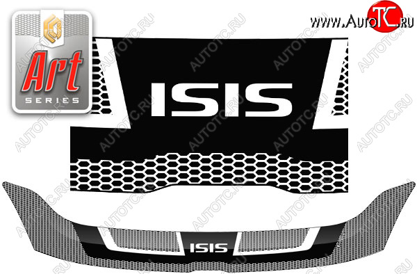 2 199 р. Дефлектор капота CA-Plastic  Toyota Isis  XM10 (2009-2017) 2-ой рестайлинг (Серия Art серебро)  с доставкой в г. Пермь