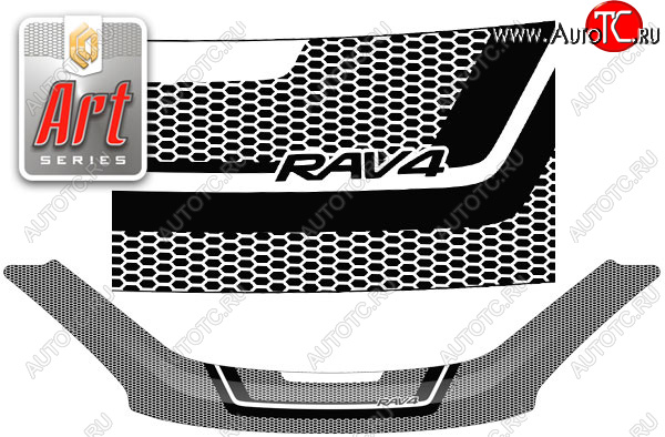 2 479 р. Дефлектор капота CA-Plastic  Toyota RAV4  CA20 (2000-2005) 3 дв. дорестайлинг, 5 дв. дорестайлинг, 3 дв. рестайлинг, 5 дв. рестайлинг (Серия Art серебро)  с доставкой в г. Пермь