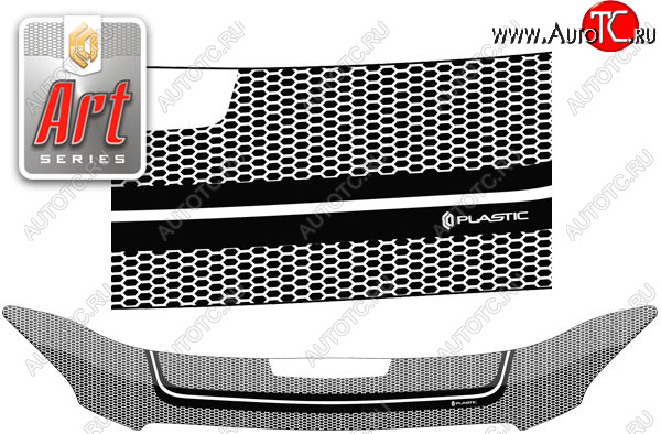 2 199 р. Дефлектор капота CA-Plastic  Toyota RAV4  XA305 (2005-2009) 5 дв. дорестайлинг (Серия Art серебро)  с доставкой в г. Пермь