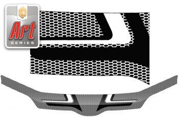 Дефлектор капота (NHP160V, NCO160V, NCP165V) CA-Plastic Toyota Succeed  XP50,XP160 (2014-2020) рестайлинг (Серия Art серебро)