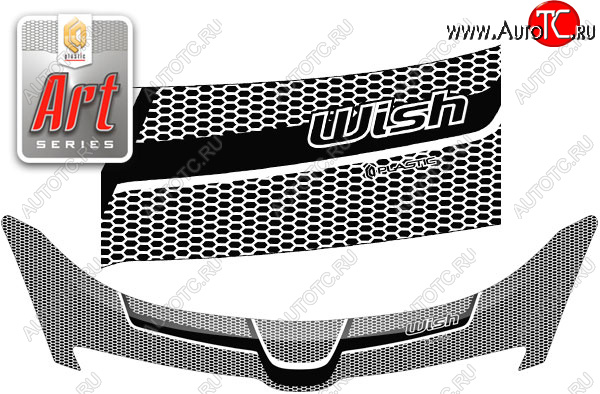 2 479 р. Дефлектор капота CA-Plastic  Toyota Wish  XE10 (2003-2005) дорестайлинг (Серия Art серебро)  с доставкой в г. Пермь