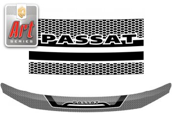 Дефлектор капота CA-Plastic Volkswagen Passat  B8 (2015-2019) седан дорестайлинг, универсал дорестайлинг (Серия Art серебро)
