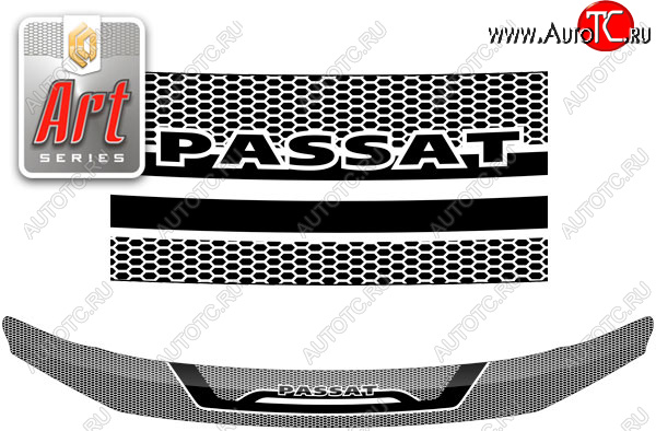 2 199 р. Дефлектор капота CA-Plastic  Volkswagen Passat  B8 (2015-2019) седан дорестайлинг, универсал дорестайлинг (Серия Art серебро)  с доставкой в г. Пермь