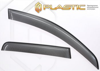 Дефлектора окон CA-Plastic Toyota RAV4 XA40 5 дв. дорестайлинг (2012-2015) (шелкография карбон-серебро)