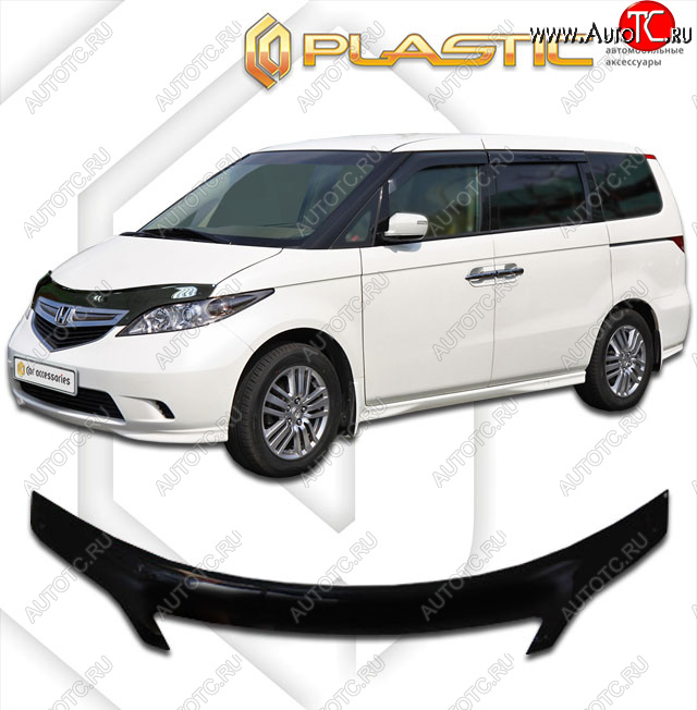 3 399 р. Дефлектор капота (exclusive) Classic черный CA Plastic на Honda Elysion  2004-2006  с доставкой в г. Пермь