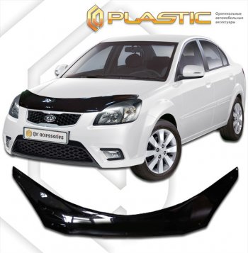 Дефлектор капота (exclusive) Classic черный CA Plastic на Kia Rio седан 2005–2011