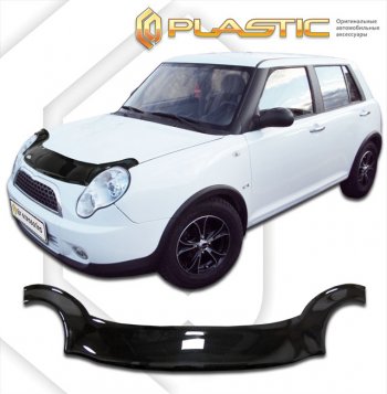 3 199 р. Дефлектор капота (exclusive) Classic черный CA Plastic на Lifan Smily  2010-2014  с доставкой в г. Пермь. Увеличить фотографию 1