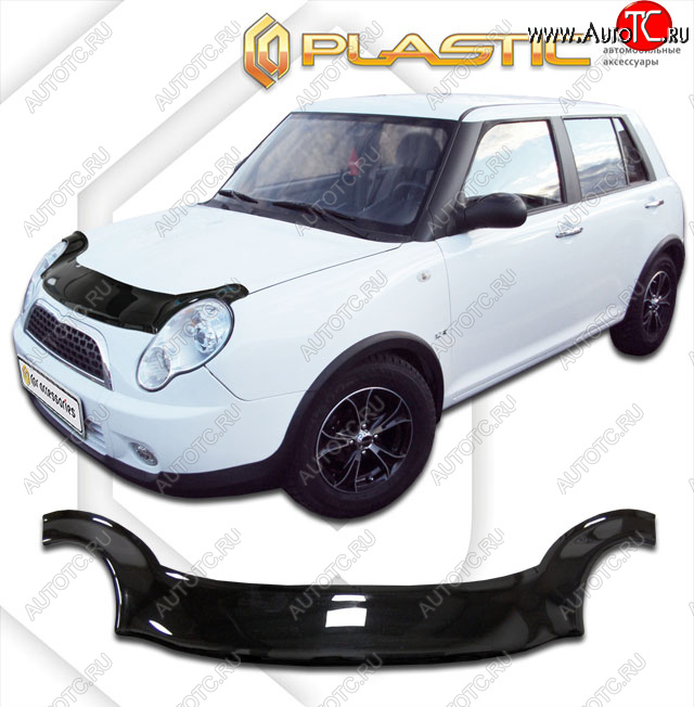 3 199 р. Дефлектор капота (exclusive) Classic черный CA Plastic на Lifan Smily  2010-2014  с доставкой в г. Пермь