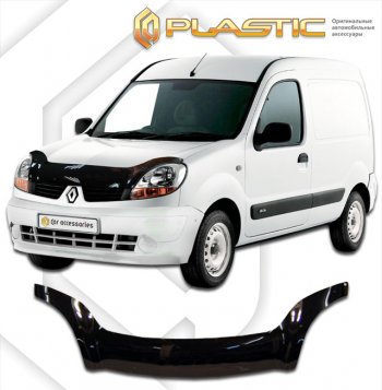 3 399 р. Дефлектор капота (exclusive) Classic черный CA Plastic на Renault Kangoo  2003-2007  с доставкой в г. Пермь. Увеличить фотографию 1