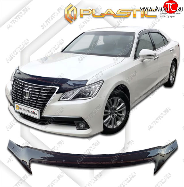 2 199 р. Дефлектор капота (exclusive) Classic черный CA Plastic на Toyota  Crown Royal Saloon 2012-2015  с доставкой в г. Пермь