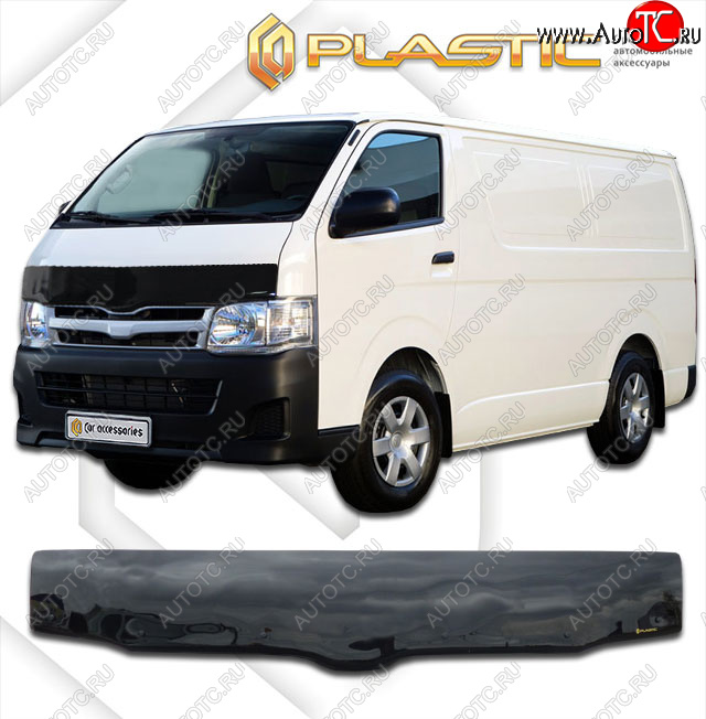 2 399 р. Дефлектор капота (exclusive) Classic черный CA Plastic на Toyota Hiace Правый Руль 2004–н.в.   с доставкой в г. Пермь