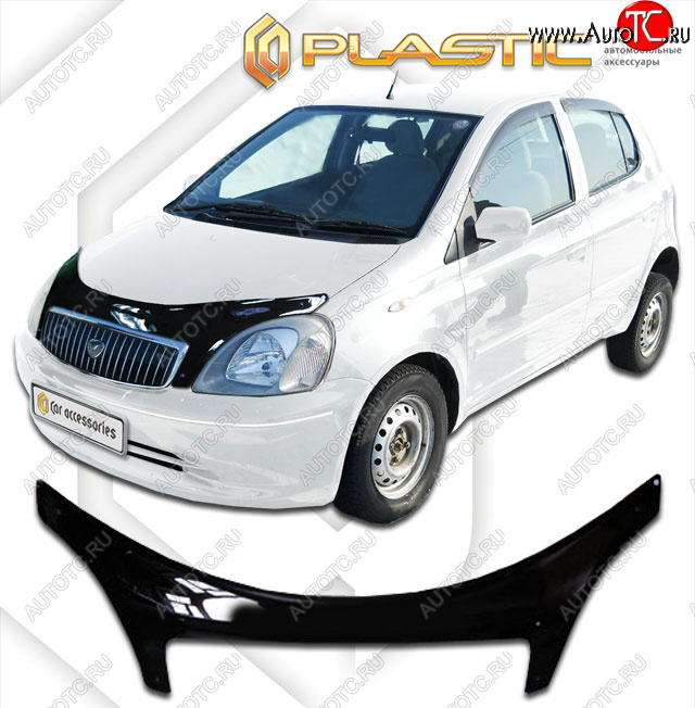 2 399 р. Дефлектор капота (exclusive) Classic черный CA Plastic на Toyota Vitz Clavia 1999-2003  с доставкой в г. Пермь