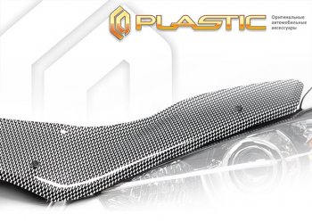 3 899 р. Дефлектор капота (exclusive) Шелкография карбон серебро CA Plastic на Ford Focus 2 хэтчбэк 2005-2008  с доставкой в г. Пермь. Увеличить фотографию 1