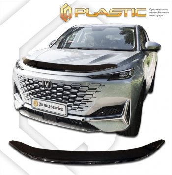 1 999 р. Дефлектор капота CA-Plastic Changan UNI-K (2020-2025) (серия Сlassic черный, без надписи)  с доставкой в г. Пермь. Увеличить фотографию 2