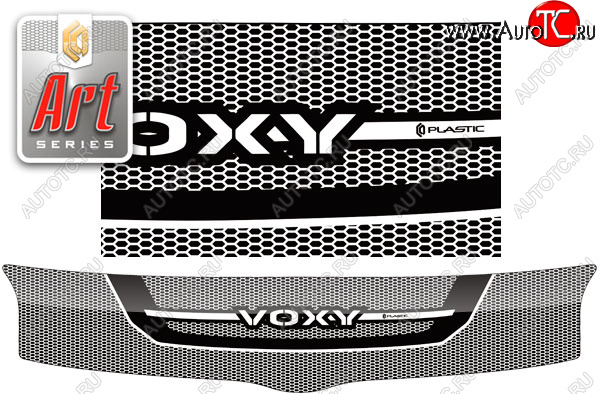 2 299 р. Дефлектор капота CA-Plastic  Toyota Voxy  минивэн (2007-2010) R70 дорестайлинг (Серия Art графит)  с доставкой в г. Пермь