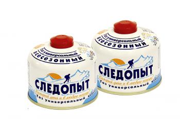 839 р. Баллон газовый резьбовой СЛЕДОПЫТ 230 гр., всесезонный, комплект 2 шт. СЛЕДОПЫТ pf-fg-230-set2  с доставкой в г. Пермь. Увеличить фотографию 1