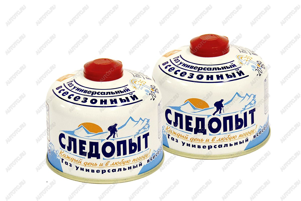 839 р. Баллон газовый резьбовой СЛЕДОПЫТ 230 гр., всесезонный, комплект 2 шт. СЛЕДОПЫТ pf-fg-230-set2  с доставкой в г. Пермь