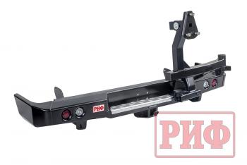 100 649 р. Бампер РИФ силовой задний Toyota Land Cruiser 78 2007+ с квадратом под фаркоп, калиткой и фонарями РИФ rif078-21125  с доставкой в г. Пермь. Увеличить фотографию 1