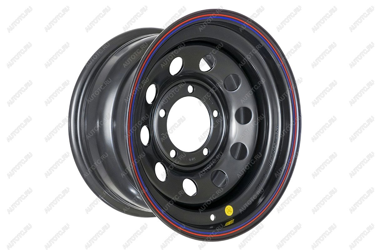 6 369 р. Диск усиленный УАЗ стальной черный 5x139,7 8xR15 d110 ET-24 OFF-ROAD Wheels 1580-53910bl-24  с доставкой в г. Пермь