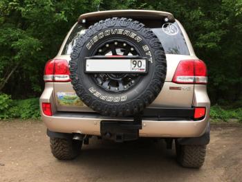 93 329 р. Калитка РИФ с фаркопом в штатный задний бампер Toyota Land Cruiser 200 2008-2015 под штатное колесо, с подсветкой номера РИФ rif200-80001  с доставкой в г. Пермь. Увеличить фотографию 5