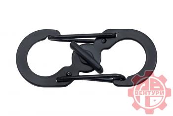 80 р. Карабин s-образный с блокировкой 36мм (black) CORD crd.s.b.36.b  с доставкой в г. Пермь. Увеличить фотографию 1