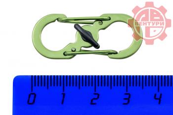 80 р. Карабин s-образный с блокировкой 36мм (green) CORD crd.s.b.36.gr  с доставкой в г. Пермь. Увеличить фотографию 2