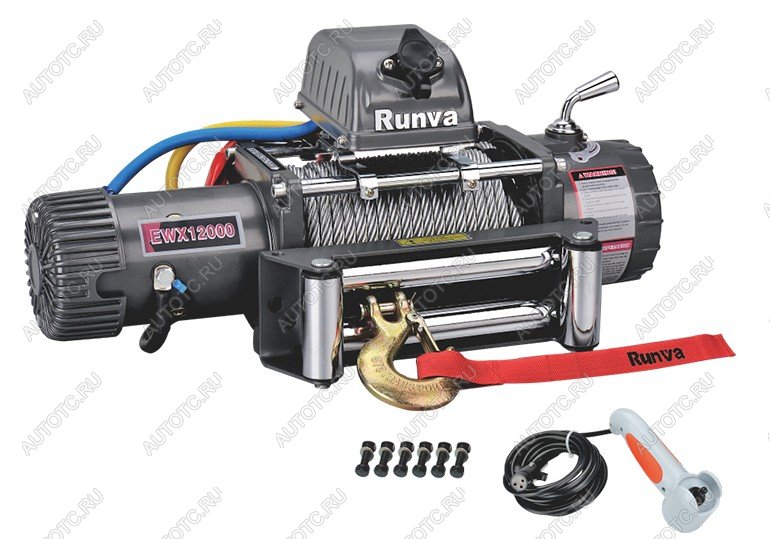 59 969 р. Лебёдка автомобильная электрическая 12V Runva 12000 lbs 5443 кг (стальной трос) RUNVA ewx12000s  с доставкой в г. Пермь